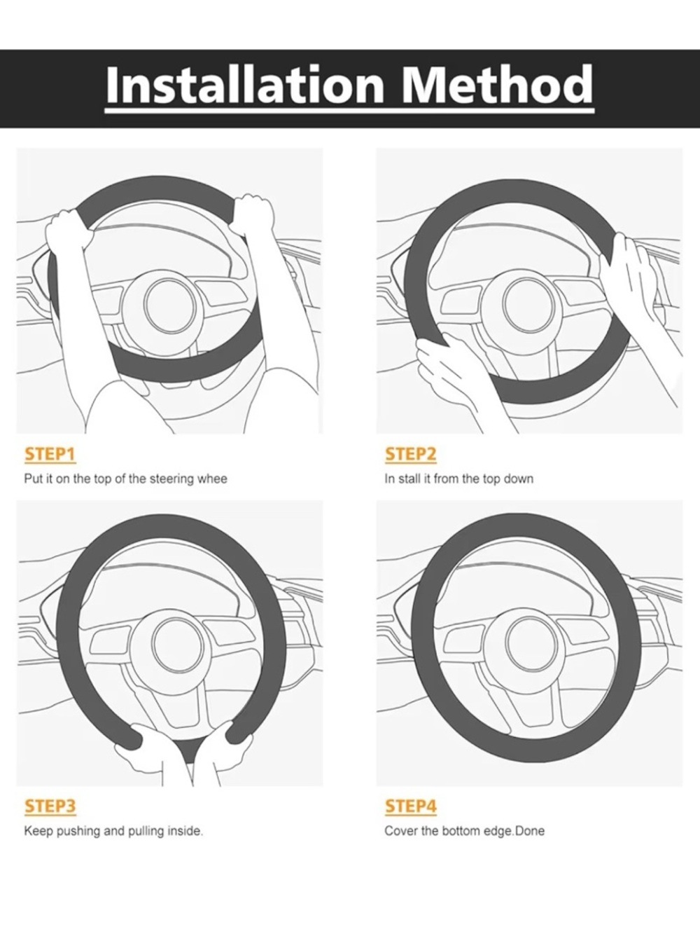 KAFEEK Red Textured Steering Wheel Cover - Picture 6 of 7